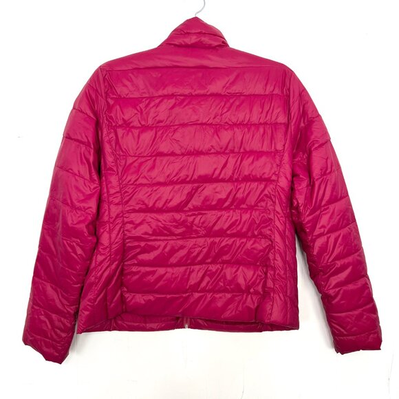 LOFT Pink Puffer Coat Zip Pockets Nylon Shell Insulated Medium - Picture 3 of 5